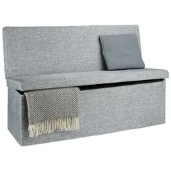 Relaxdays Faltbarer Sitzhocker mit Lehne XL Grau