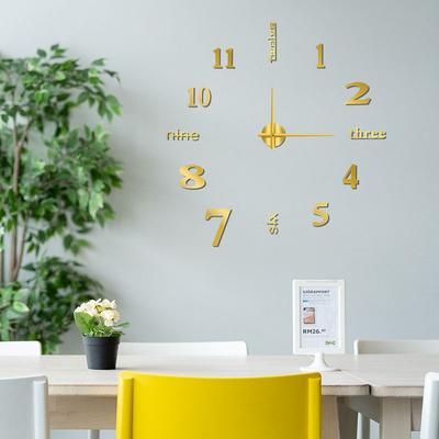 Discount Dollar Deals Large Sized Number Wall Clock, DIY Home Decoration, Living Room Bedroom Study Hotel Decor gold
