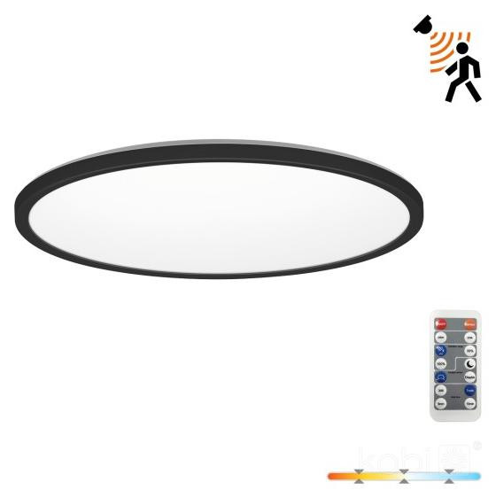 Kobi Premium NIVERA CIRCLE LED plafondlamp, 24W, zwart, rond, met bewegings- en schemersensor, 3 kleurtemperaturen (3000/4000/6000K), IP54