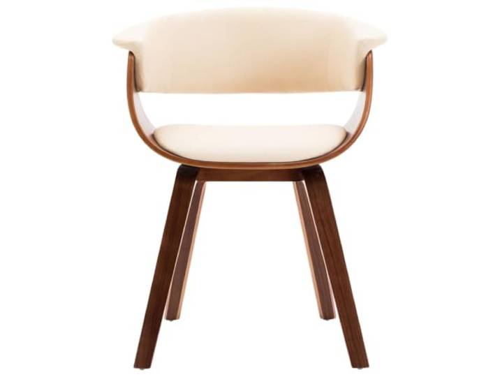 KLGBNCVE Esszimmerstuhl Creme Bugholz und Kunstleder Stabiler Bugholzrahmen, pflegeleichtes Kunstleder, 4 Holzbeine, ergonomisch, bis 110 kg