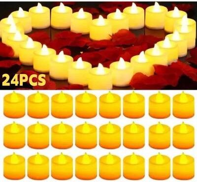 Uplift Picks 24 Pack Flameless LED Tea Lights 200+ Hour Battery Candles 24 Pack Flameless LED Tea Lights 200+ Hour Battery Candles