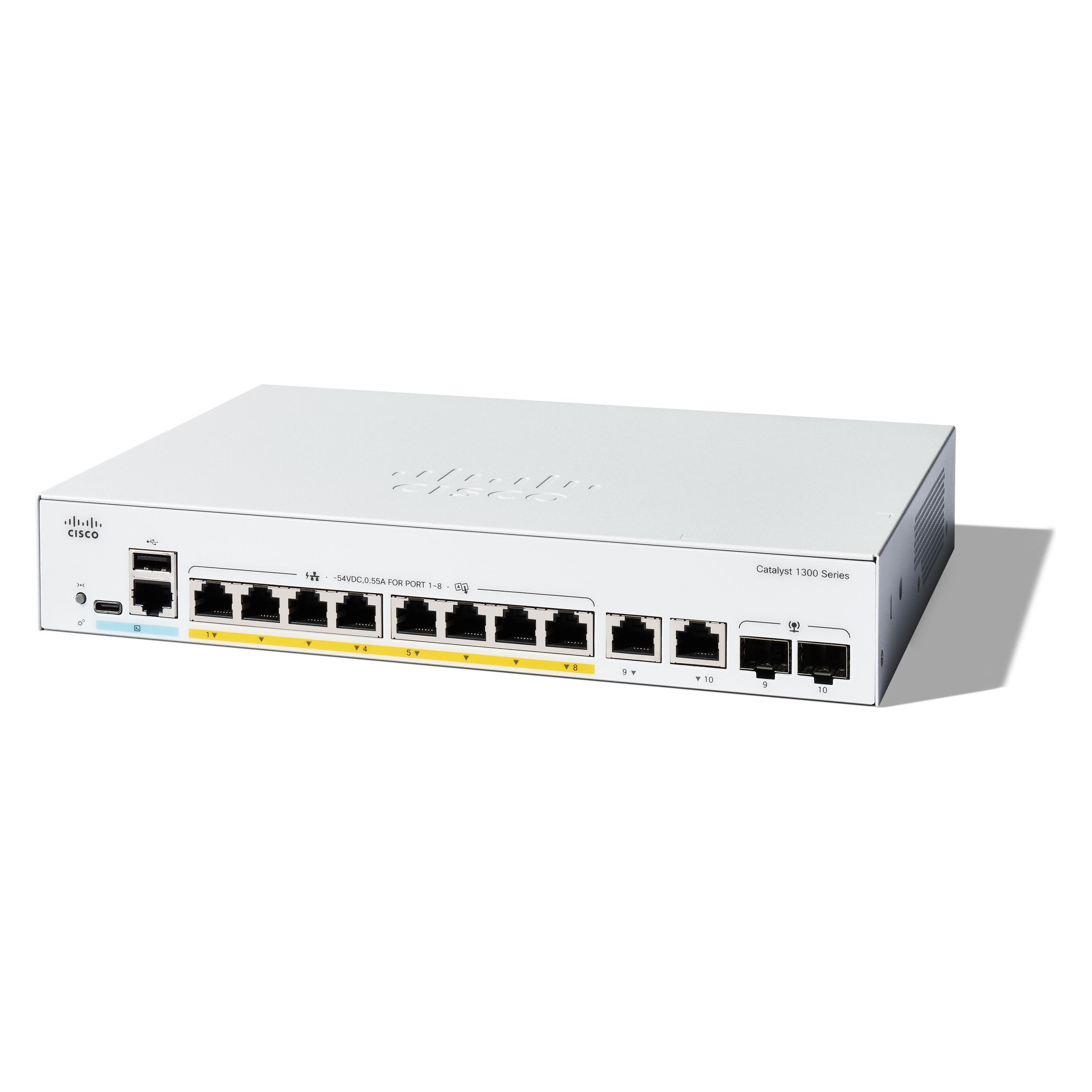 Cisco CATALYST 1300 8-PORT GE FULL (10 Ports) (C1300-8FP-2G)