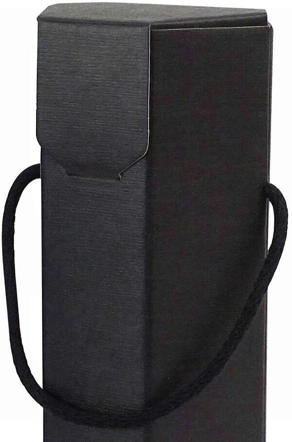 Polsinelli Coffret hexagonal noir avec cordelettes pour 1 bouteille (10