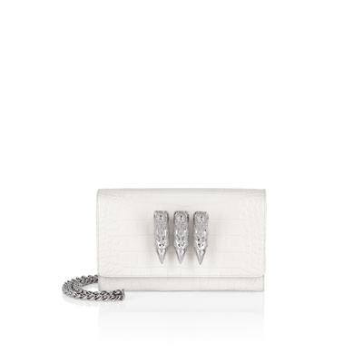 Clutch PHILIPP PLEIN "Eagle Mit Schmucksteinen", Damen, weiß (01, weiß), Taschen