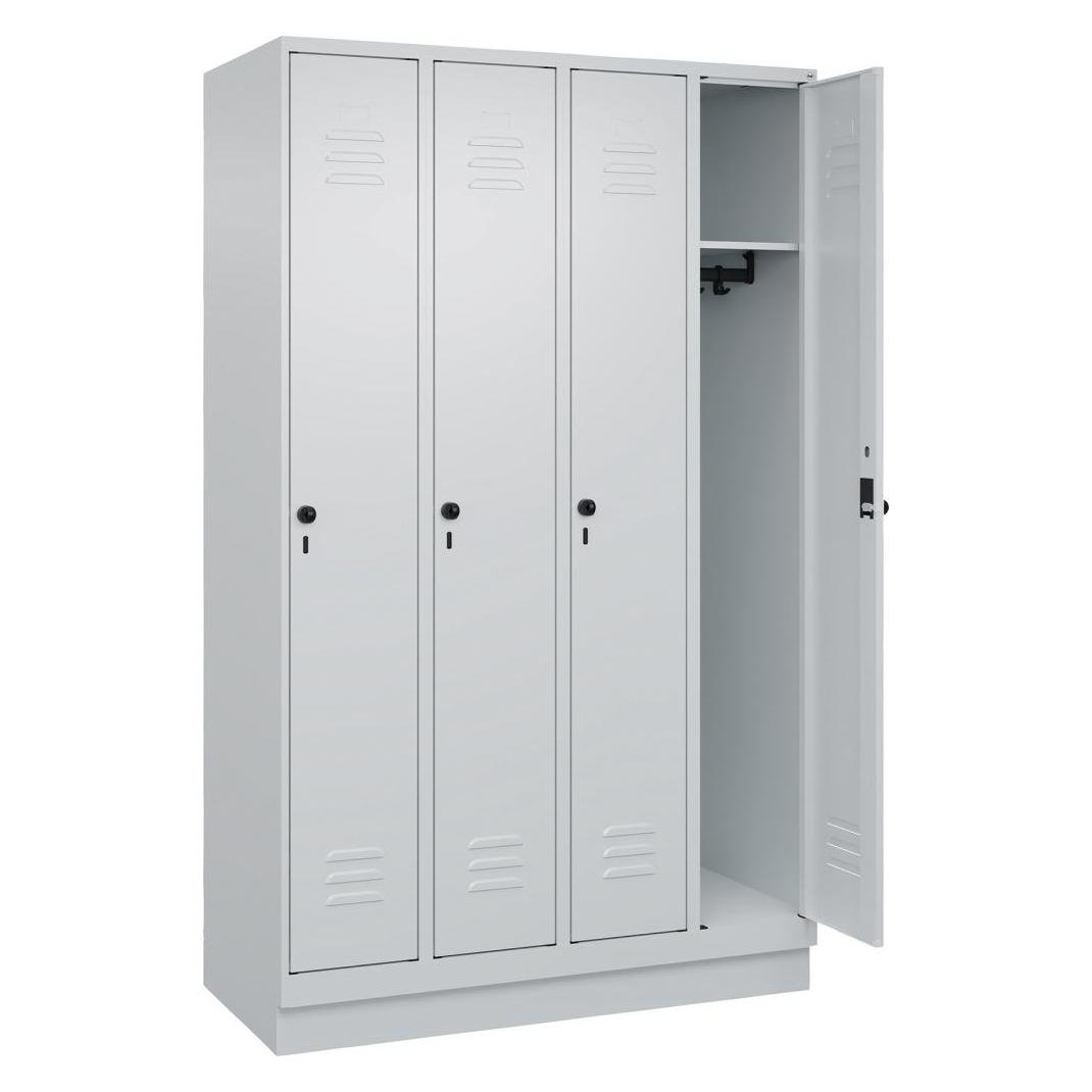 C+P CP Spind Classic PLUS lichtgrau 080020-40 S10009, 4 Schliessfächer 120,0 x 50,0 x 195,0 cm (120 cm, 195 cm) (080020-40|S10009)