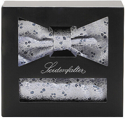 SEIDENFALTER Set Fliege und Stecktuch hellblau M