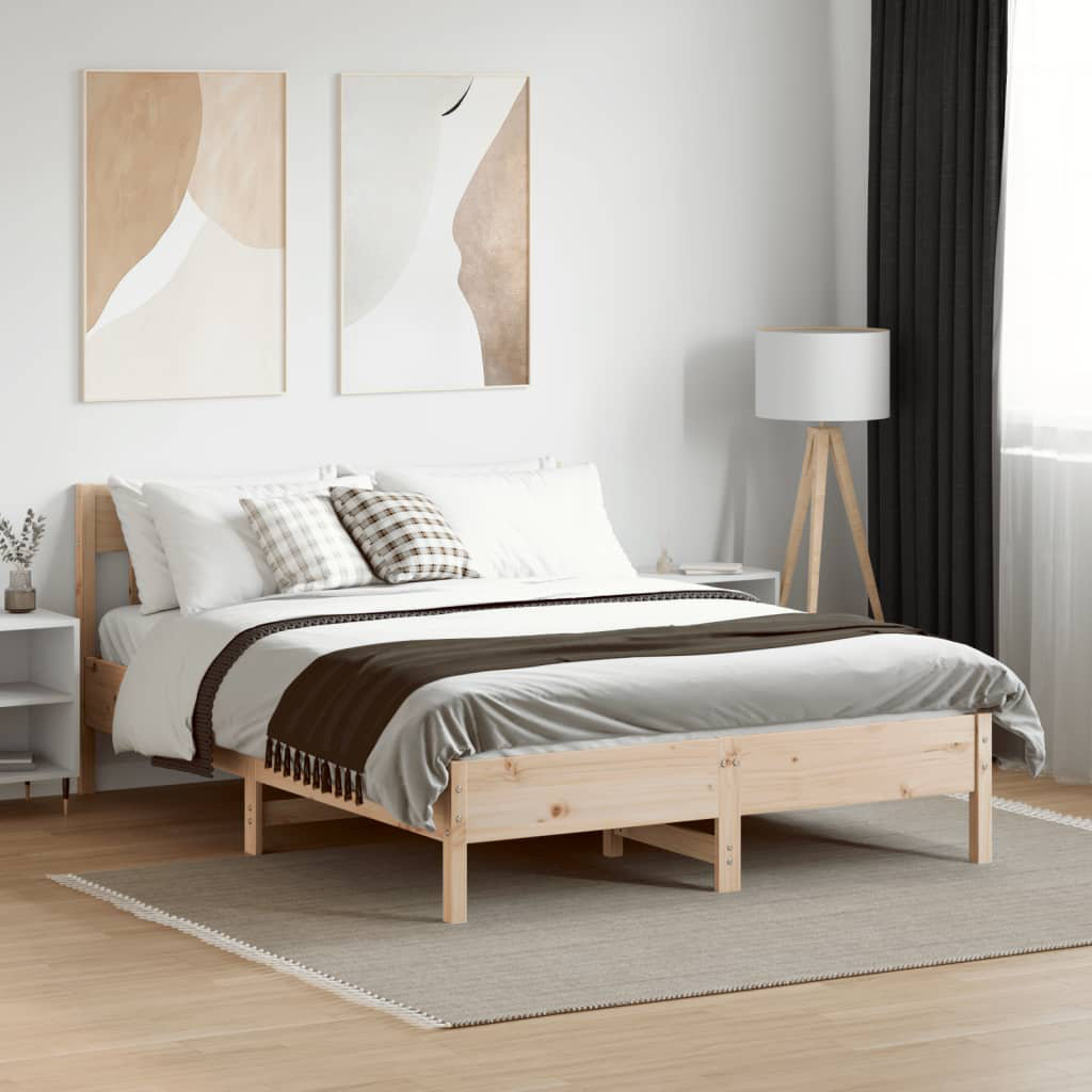 Marlow Home Co. Andaleeb Solid Wood Bed Brown European Double (140 x 200cm)