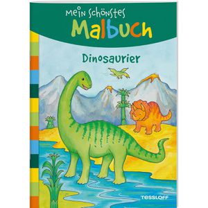 Tessloff 378864209 Malbuch Mein schönstes Malbuch, Dinosaurier, für Kinder, 32 Motive, ab 5 Jahre