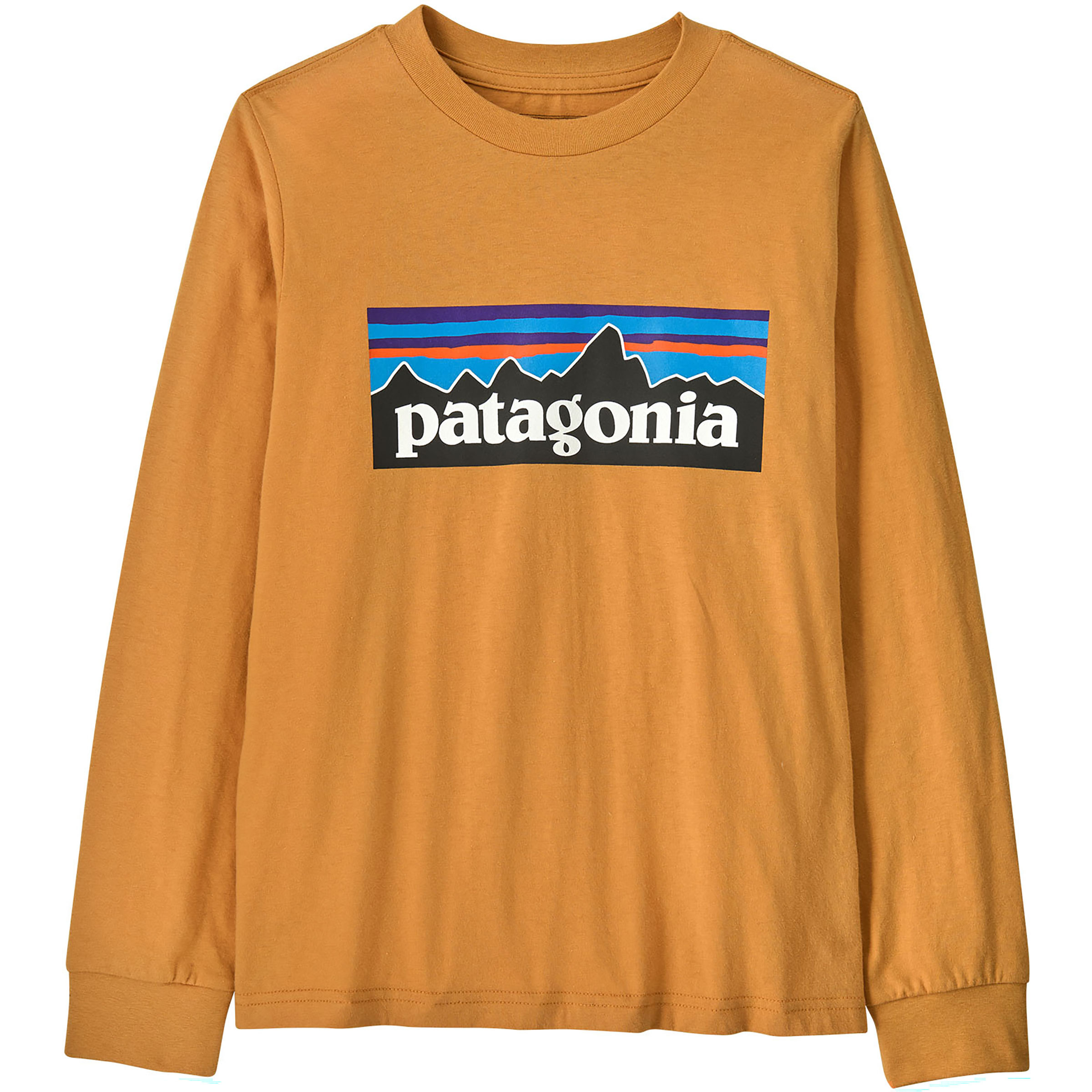 Patagonia P-6 Logo Kinder Longsleeves braun Größe 118 Lifestyle Hautfreundlich