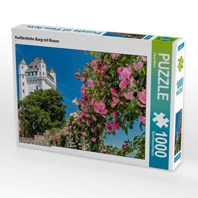 CALVENDO Puzzle Kurfürstliche Burg mit Rosen | 1000 Teile Lege-Größe 64x48cm Foto-Puzzle für glückliche Stunden