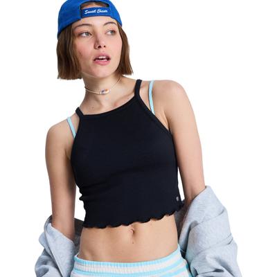 Tanktop ROXY "As I Am", Damen, Gr. XL, schwarz (anthrazit), Obermaterial: 68% Baumwolle, 28% Polyester, 4% Elasthan., Tops Tanktop
