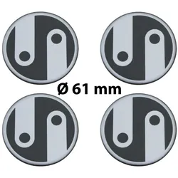 4 x Ø 61 mm Polymere Aufkleber / Ornament / Nabenkappen, Felgendeckel