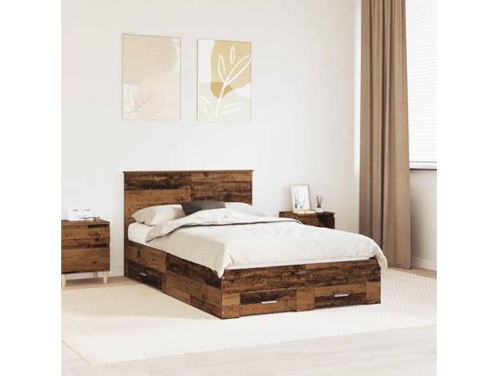 RJPLMFV Bettgestell, Holz, 120 x 190 cm Mit Aufbewahrungsschubladen, inklusive Latten, modernes Design, einfache Reinigung
