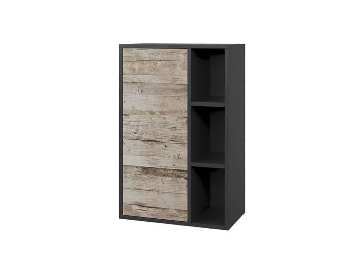 Etagère Berno 50.1x78.4cm avec 2 compartiments fermés Noir/Sable Chêne Vicco 57816
