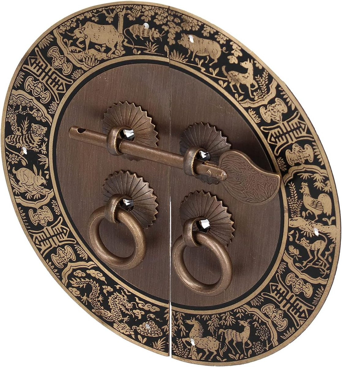 Dailygoods Deurgreep Vintage Ronde Vorm - Messing Kastgreep voor Dubbele Deuren