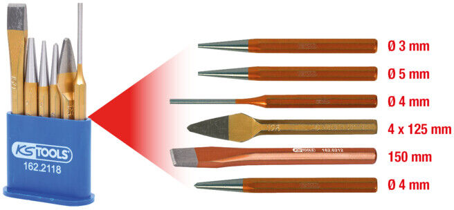 Jeu d'outils combinés, 6 pcs. dans un étui en plastique ; KS Tools (162.2118)