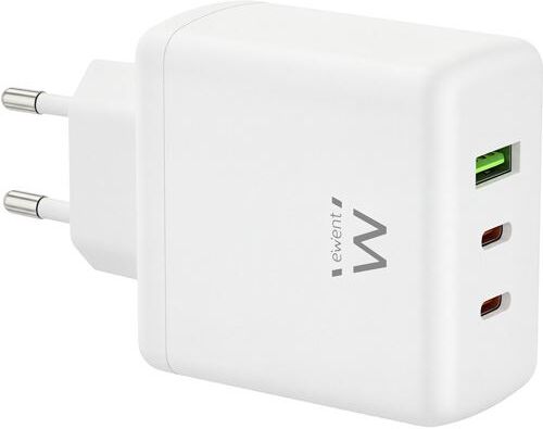 Ewent Carregador GaN  USB+2x USB-C  EW1331- Branco