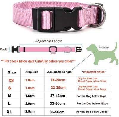 Inspire Essentials Adjustable Nylon Pet Collar For Small And Medium Dogs And Cats 6 s 8.7 13.8 Inches Smaller