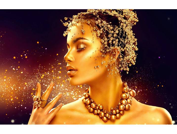 Papermoon GOLDEN WOMAN-SCHMUCK ART DESIGN ABSTRAKT MUSTER KUNST