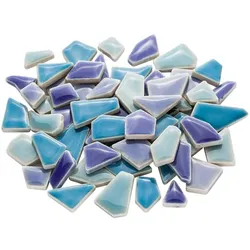 Flip Keramik-Mosaik mini, blau-mix, 10–20 mm, 200 g