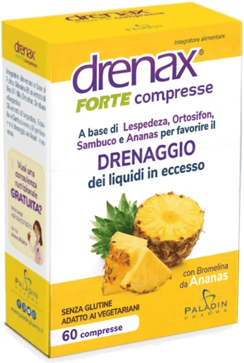 Paladin pharma Drenax Forte Ananas Integratore per Drenaggio dei Liquidi 60 Compresse