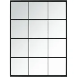 vidaXL Wandspiegel Schwarz 80x60 cm Metall