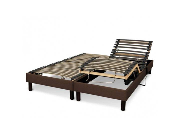 Sommier électrique Essenzia Zen DETENTE MARRON 2x70x190 Lattes