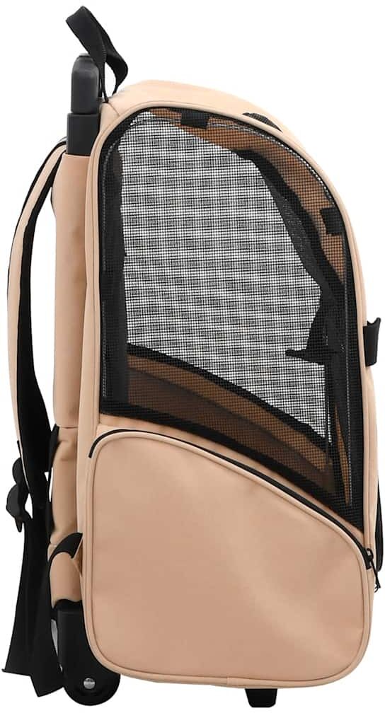vidaXL Carro plegable para mascotas multiusos arena Beige