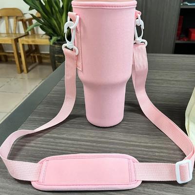 Uplifted Goods Adjustable Water Bottle Carrier Bag For 40 Oz Tumbler pink 40oz