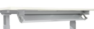 Schäfer Shop Select Kabelwanne aus Stahl, 1200 mm, weißalu, für Tische ab Breite 1600 mm