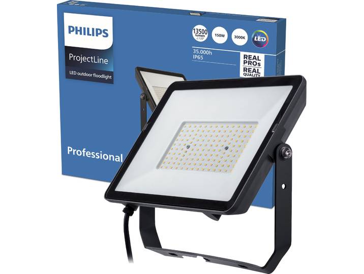 Philips Scheinwerfer, Schwarz, IP65, Metall, I, U-Halterung, 150 W