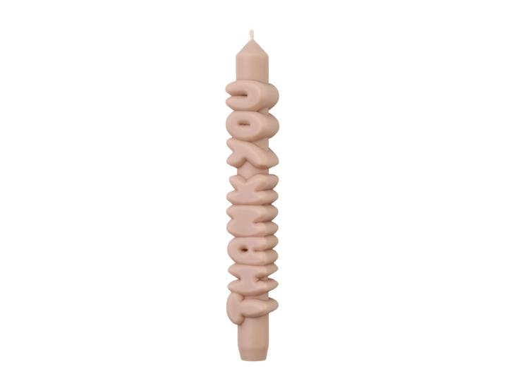 Kerze Taper candle THANK YOU Cream