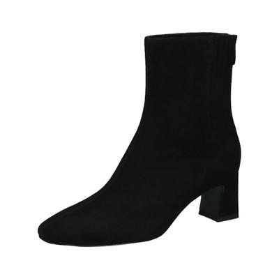 Stiefelette PETER KAISER "Peter Kaiser Stiefelette Veloursleder", Damen, Gr. 38, schwarz, Veloursleder, Schuhe Stiefelette