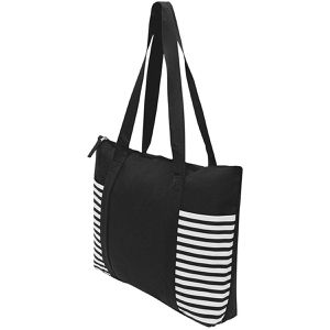 Böttcher-AG Einkaufstasche Shopper Twin, schwarz, aus Polyester, faltbar, mit Henkeln, 44 x 31,5 cm