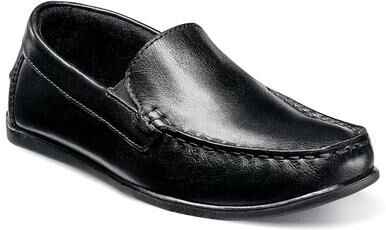 Florsheim Jasper Venetian Jr (Boys' Toddler-Youth) Casual Shoes in Black, Size 13.5 Toddler W, Leather/Memory Foam
