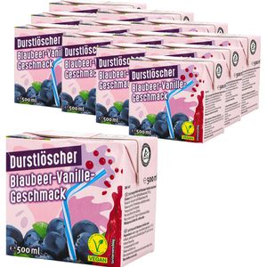Durstlöscher Saft Blaubeer-Vanille-Geschmack, Trinkpäckchen, je 0,5 Liter, 12 Stück