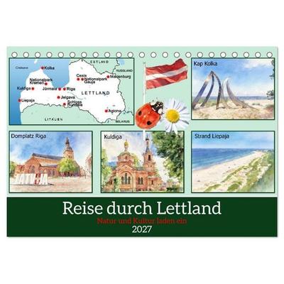 Reise durch Lettland (Tischkalender 2027 DIN A5 quer), CALVENDO Monatskalender