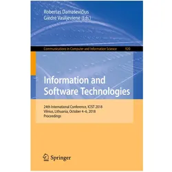Information and Software Technologies, Fachbücher von Robertas Damasevicius, Giedr  Vasiljevien