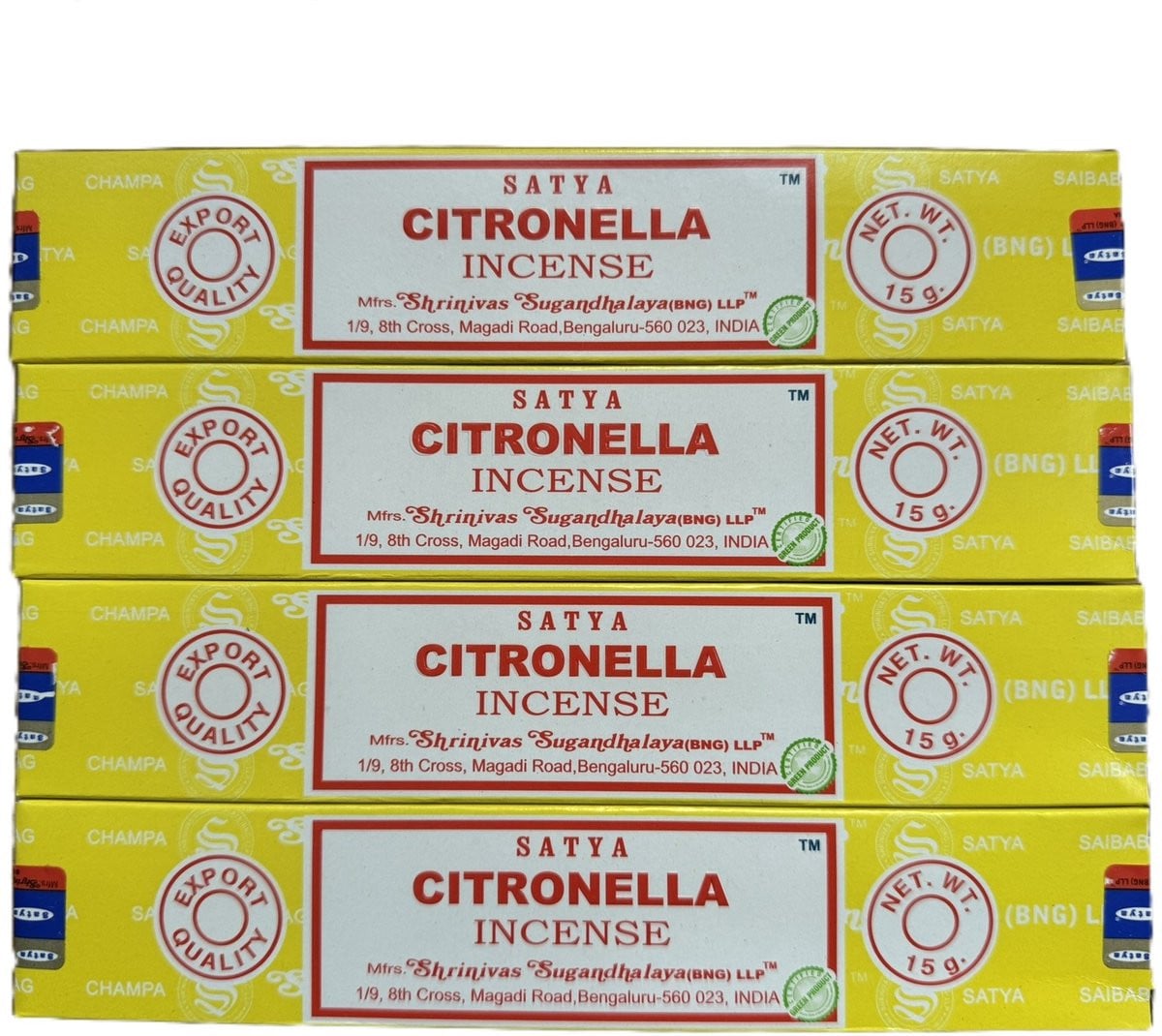 Satya Citronella Wierook - 4 doosjes van 15 gram - Muggenwerende wierook