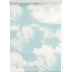 Lichtblick Rollo Klemmfix, ohne Bohren, Verdunkelung, Wolken - Blau