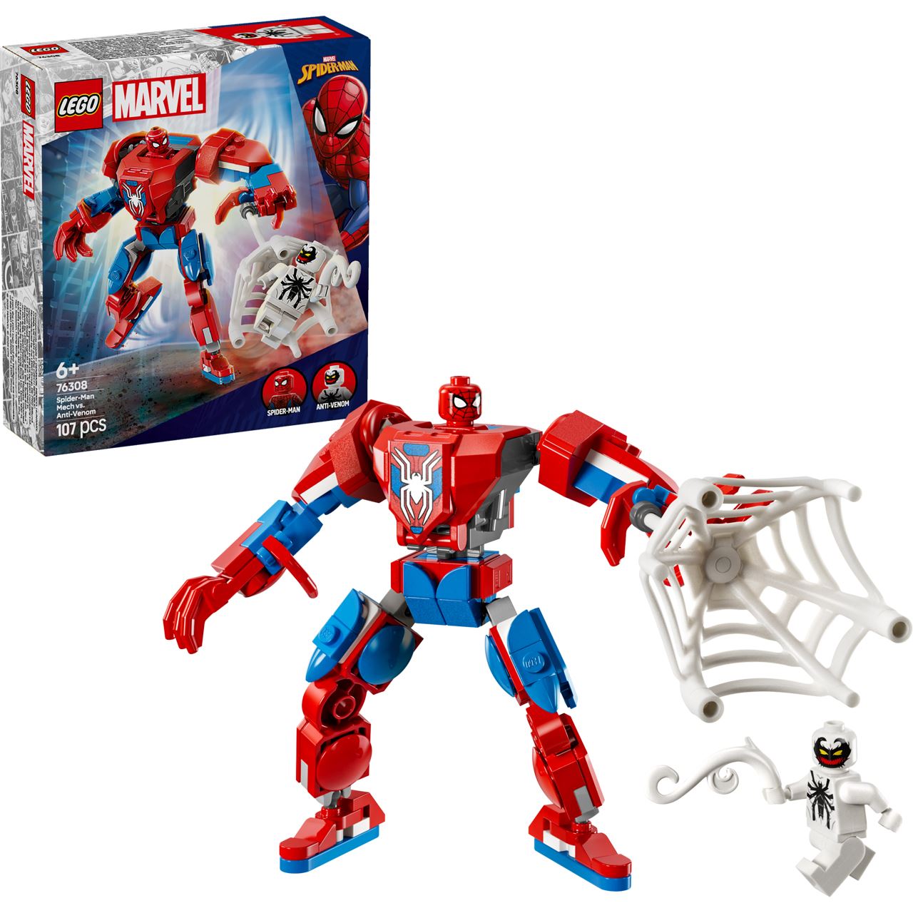 LEGO Marvel 76308 Spider-Man Mech vs. Anti-Venom - Superhelden Spielzeug