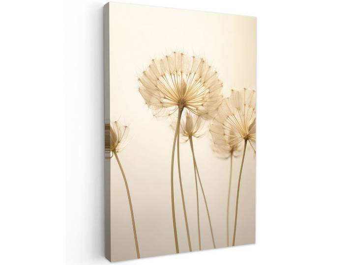 LEINWANDBILD Sonnenlicht - Löwenzahn - Botanisch - Blumen Deko XXL 80x120 cm