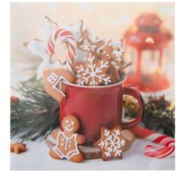 IH Casa Decor 20 Pack Luncheon 3 Ply Napkin Frosted Gingerbread Cookies- Set of 6