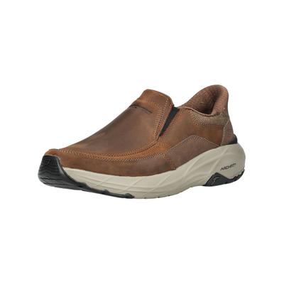 Slipper SKECHERS "Skechers Slipper Leder", Herren, Gr. 45, braun, Leder, Schuhe Slipper