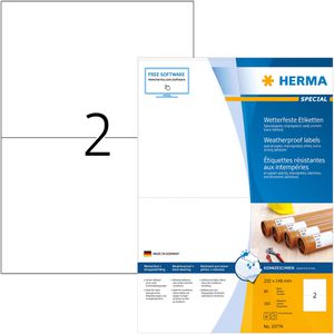 Herma Folienetiketten 10774, weiß, 210 x 148mm, wetterfest, 80 Blatt, 160 Stück