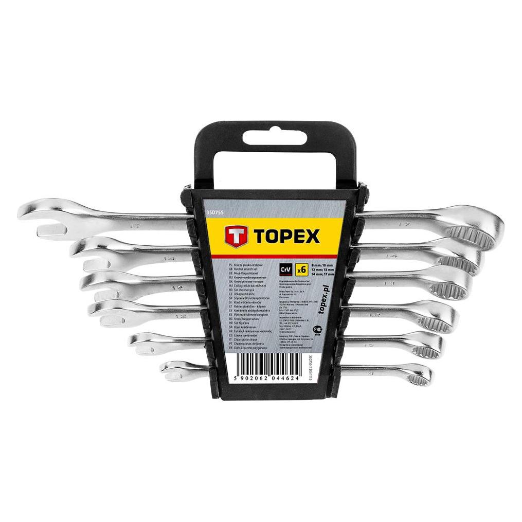 Topex Ring-Maulschlüssel 8-17 mm, Satz à 6 Stück (35D755)