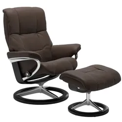 Stressless Sessel mit Hocker Mayfair Signature Leder Braun Batick Brown L (Large)