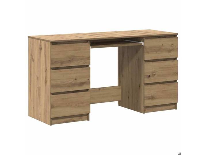 Brun Bureau Informatique moderne - Bureau à écrire chêne artisanal 140x50x77cm bois d'ingénierie(1 Personne) 2616713555