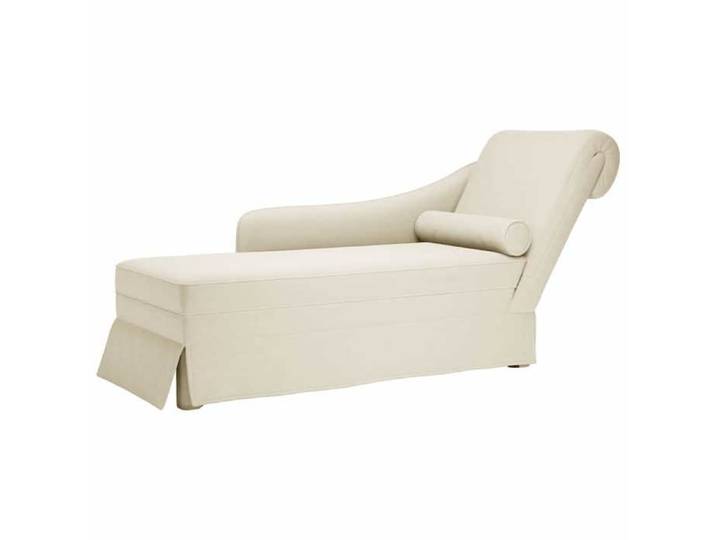Fauteuil long avec traversin et accoudoir droit crème velours fauteuil fauteuil de détente fauteuil long 4009789