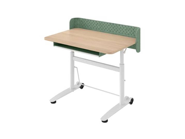 Ergotopia Kinderschreibtisch höhenverstellbar – ergonomischer Schülerschreibtisch für Kinder ab 6 Jahre, mitwachsender Schreibtisch für Grundschule & Hausaufgaben